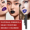 WYBLZPXZ 3Pcs Dark Red Black Purple Blue Matte Liquid Lipstick Sets,Matte Lipstick Lip Stain Long Lasting Waterproof Non-stick Cup Smudge Proof DNM Matte Lip Stick GLoss Makeup Set for Women（G
