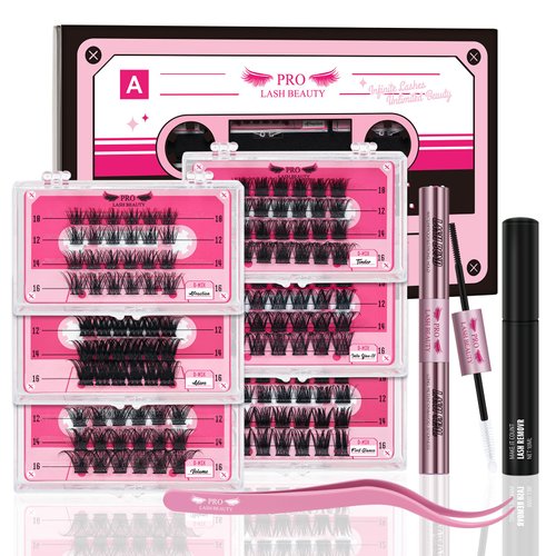 PRO Lash Clusters Collection Set,144 Pcs Eyelash Clusters 6 Styles Cluster Eyelash Extensions 10-16 Mix,Multiple Styles Lashes for More Choices to Use(6 Styles,10-16 Mix)