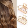 CAKURE Hair Claw Clips Gold Metal Hair Clips Mini Hair Catch Barrettes Nonslip Hair Jaw Clamps Hair Accessories for Women and Girls (Pack of 2) (a-gold)