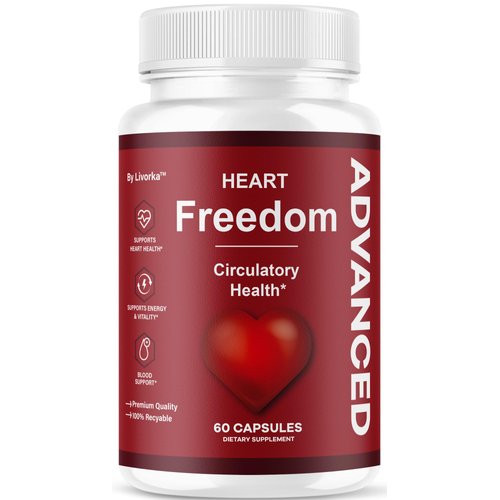 Heart Freedom - Heart Freedom Capsules, Official HeartFreedom Pills All Natural Ingredients - Maximum Strength, Premium Advanced Formula Support Health & Wellness, 60 Capsules for 1 Month