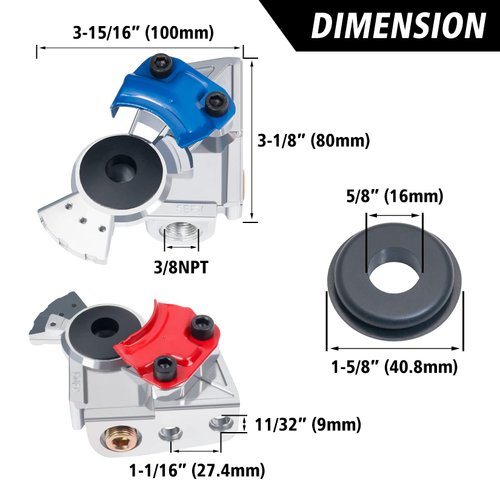 KOOTANS 37 Degree Angled Gladhands 1 Pair Die Cast Aluminum Glad Hands Handshake Kit Air Hose Brake Coupling Connector for Truck Tractor Semi Trailer RVS