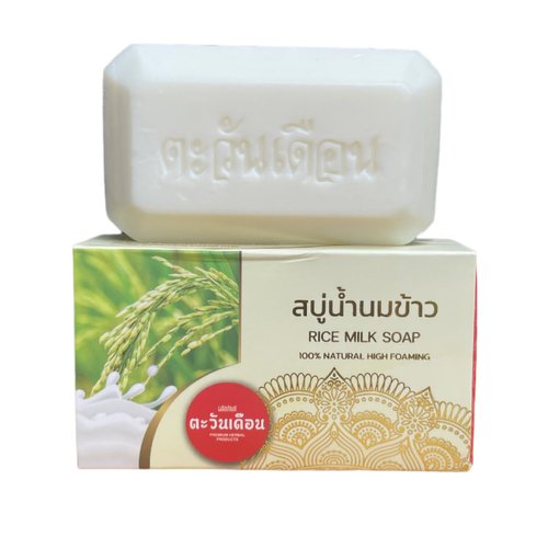 TAWANDUEAN RICE MILK Soap For Clear and Soft skin, Reduce dark spots, redness, Remove pimples on the face gently. / 3.52 Oz / 100 g (Pack of 1) Cream