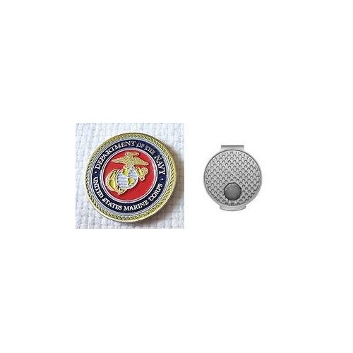 Marines Golf Ball Marker w/ Silver Hat Clip