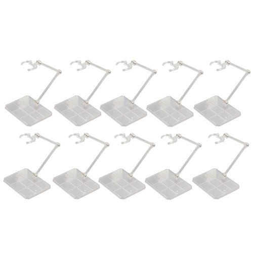 Migaven Action Figure Stand, 10pcs Assembly Action Figure Display Holder Base Doll Model Support Display Stand Compatible with HG RG SD SHF Gundam 1/144 Toy Clear
