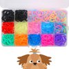 YOY 3/4" Pet Dog Stretchy Rubber Bands, 600/Box - Puppy Elastics Ties Pony Tail Holders Hair Accessories for Doggy Grooming Top Knots Ponytails Braids and Dreadlocks