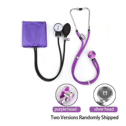 LotFancy Aneroid Sphygmomanometer with Stethoscope Kit, Universal BP Cuff (10”-16”), Adult Professional Manual Blood Pressure Monitor, Zipper Case Included, Purple