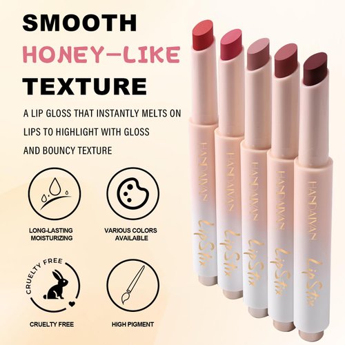 Lip Balm Click Slick, Honey Melting Lip Glow Oil, Moisturizing and Long-lasting Lip Plumper, Non Sticky Lipstick with Coconut Oil (05 Strawberry)