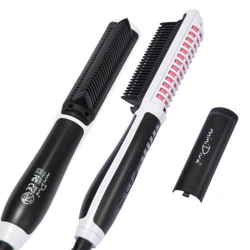 Hair Straightener and Curler 2-in-1 with Anti-Scald technology, Fast Heating (30s), 6 Heat Levels for Every Hair Type, Auto Off, 360 Swivel Cord, Portable Straightening Iron or Curling Iron (White)