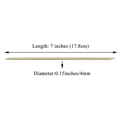 HAHIYO 7 inches 70PCs Natural Wood Double-Ended Cuticle Pusher Stick - Super Long Orange Wood Stick for Nail Care, Manicure, and Pedicure - Effective Nail Cuticle Remover and Cleaning Tool Set