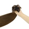 Full Shine 22 Inch Human Hair Weft Hand Tied Hair Extensions For Fashion Women Genius Weft Hair Extensions Human Hair Sew In Hair Extensions Real Human Hair Medium Brown Hair Weft 60G 22 Inch