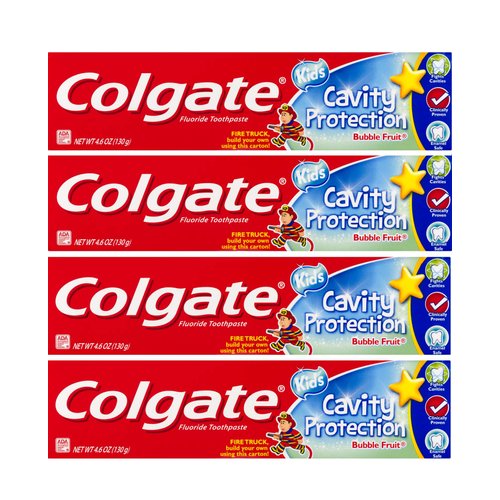 Colgate Kids Cavity Protection Bubble Fruit Fluoride Toothpaste 4.6oz - Pack of 4