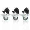 Professional Swivel Caster for Photography Light Stand Wheels Set(3 Pack),Durable Metal Constuction and Rubber Base, 25mm Moving Rolling Wheels Kit with Brake Compatible with Light Stand