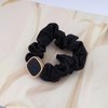 Iaceble Black Ribbon Hair Scrunchies Rope Satin Square Hair Tie Rope Elastic Silk Hair Band Ties Ponytail Holder Hair Rope Decorative Hair Accessories for Women and Girls Headdress