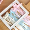 6pcs Ribbons Bow Hair Clips Long Tassel Hair Ribbon for Women Girls Double Bowknot Hair Clip Bows Hair Barrettes Bow Clips Hairclips Ribbon for Hair Accessories Wedding Party Gift(Blue, Pink, Beige)