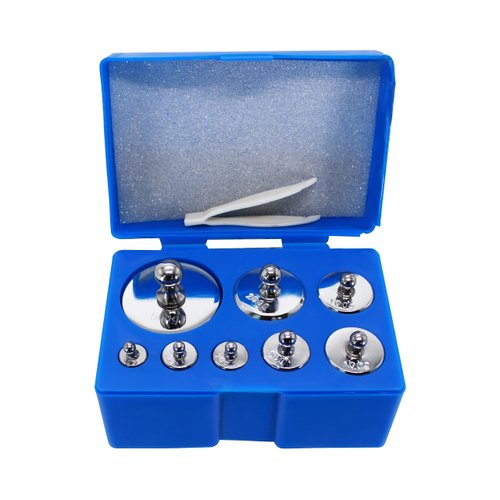 HFS (R) M2 Class Scale Balance Calibration Weight Set with Case-10-500g (8pcs: 10g,20g,20g,50g,100g,100g,200g,500g) 8pcs is 1000 Gram Total