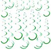 Green Ceiling Swirl Foil Decorations Hanging Plastic Streamer Themed Swirl Party for St. Patrick’s Day Spring Summer Celebration Party Supplies, Pack of 28