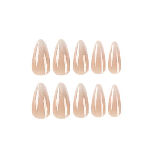 Kamize Almond Fake Nails Long Acrylic Press on Nails Gradient Full Cover False Nails Jelly for Women and Girls 24PCS