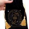 La Muci Velvet Tarot Card Bag - Drawstring Pouch for Tarot Deck Storage - Magic Black Heart Bag- Jewelry Storage & Gift Bag with Gold Tassel Drawstrings, 6.6 x 9 inches