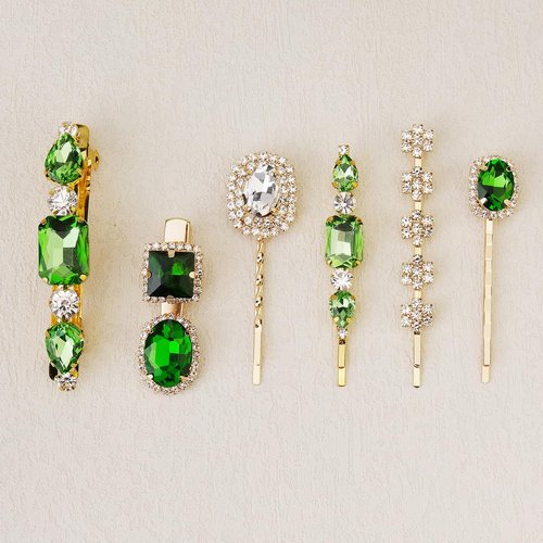 6Pcs Rhinestone Hair Clips, Crystal Bobby Hair Pins, Decorative Rhinestone Hair Barrettes for Wedding, Elegant Metal Hairpin Hair Accessories Headwear Styling Tools, Gifts for Women Girls