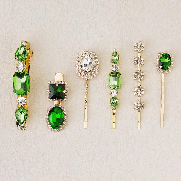 6Pcs Rhinestone Hair Clips, Crystal Bobby Hair Pins, Decorative Rhinestone Hair Barrettes for Wedding, Elegant Metal Hairpin Hair Accessories Headwear Styling Tools, Gifts for Women Girls