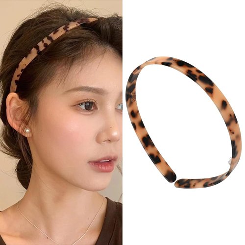 Kefley Tortoise Shell Headbands Thin French Hairband for Women with Teeth High Tenacity Acrylic Acetate Headband Hair Band Vintage Plastic Headband Retro Style Hair Styling Accessories