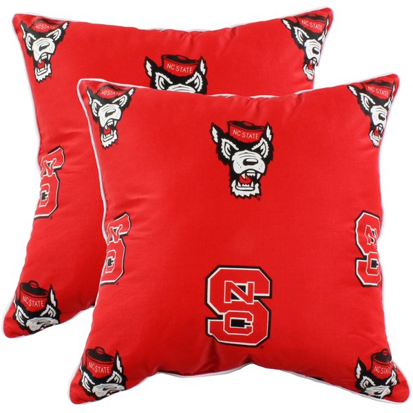 College Covers Pair Decorative Pillow, 2 Count (Pack of 1), NC State Wolfpack