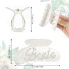 YUXIANLB Bride Claw Hair Clip, White Acrylic Banana Barrettes, Wedding Gift for Bride Hair Accessory, Rhinestone Bride Logo, Bachelorette Party Gift, Bridesmaid Gift, Bridal Shower, Wedding Must Haves