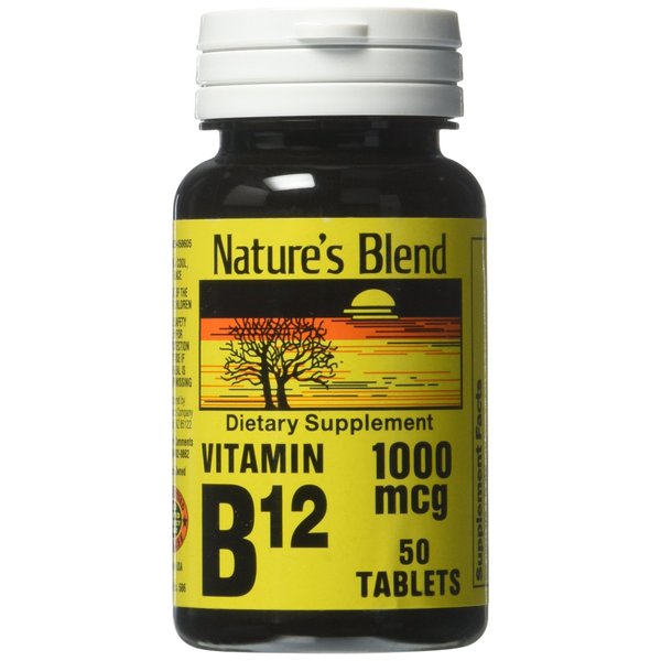 Nature's Blend Vitamin B12 Tablets, 1000 mcg, 50 Tabs