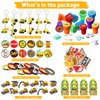 Construction Party Favors Construction Theme Birthday Party Supplies Mini Construction Vehicles Toy Rubber Bracelet Keychain Stamper Button Pin Truck Stickers Bags for Birthday Party Gift (12 Sets)