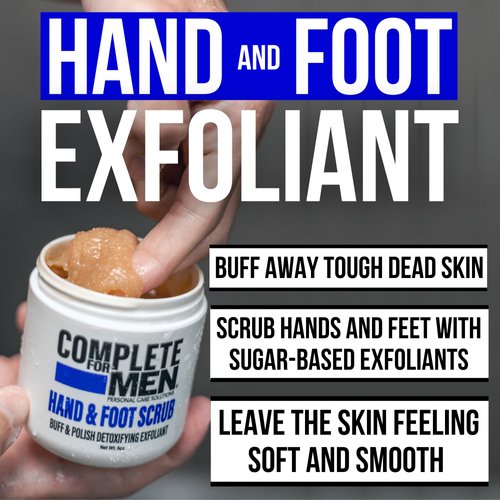 COMPLETE FOR MEN - Hand Scrub and Foot Scrub: Exfoliating Foot Scrub, Hand Exfoliant, Sugar Scrub for Dry Skin, Moisturizing Rough Skin Remover, Ideal for Foot and Hand Care, Scrub for Men