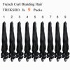9 Packs 16inch French Curl Braiding Hair Pre Stretched Hair Extensions Premium french curly braiding hair expression french curls crochet hair (Black/1B)