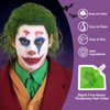 Halloween Joker Clown Makeup Kit - Joker Make Up Kit Includes White Red Black Blue Oil Based Face Body Paint and 20g Green Temporary Hair Color Wax, Powder Puff and 2 Blue Brushes, for Joker Cosplay