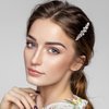 Joez Wonderful Bridal Rhinestone Hair Clips Barrettes, Sparkly Crystal Hair Clips Diamond Barrettes, Bling Fancy Wedding Flower Clip Decorative Hair Accessories for Women Girls (1 Pcs)