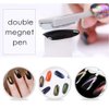 SILPECWEE 3Pcs 3D Cat Eyes Nail Art Magnetic Pen Set Double Head Magnet Stick UV Gel Magic Manicure Tools For DIY&Salon
