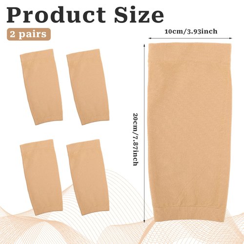 Mozeat Lens 2 Pairs Forearm Tattoo Cover up Sleeve Tattoo Sleeves for Women Forearm Tattoo Cover Sleeve Arm Sleeves for Women Men(Nude, 7.9 X 3.9 Inch)