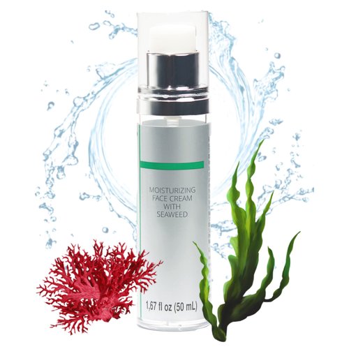Advanced Seaweed Collagen Cream - Sea Moss Radiance-Boosting & Redness-Reducing Face Moisturizer | Oil-Control Mattifying Formula | Soothing & Calming Face Cream for Brighter Skin | for Women & Men