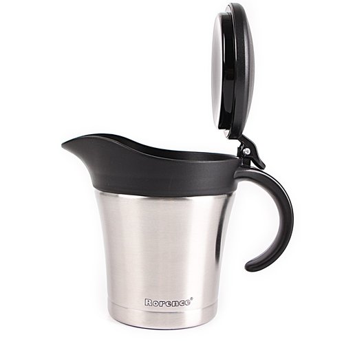 Rorence Stainless Steel Double Insulated Gravy Boat/Sauce Jug 16 Ounce Capacity