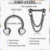 FIBO STEEL 16G Septum Ring for Women Dangle Septum Jewelry Hinged Nose Rings Surgical Steel Star Heart Horseshoe Daith Tragus Helix Cartilage Hoop Earrings Septum Piercing Jewerly Black