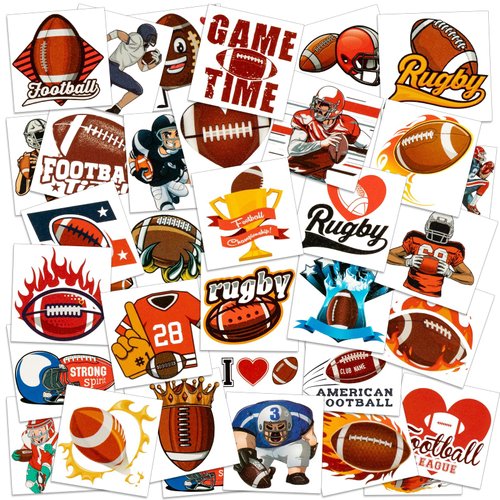 350PCS Football Temporary Tattoos, American Football Tattoos Face Stickers for Kids Boy, Football Themed Party Favors as Cheerleaders Team Players Gifts