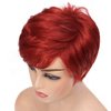 Short Red Wigs for Women Layered Natural Synthetic Heat Resistant Halloween Cosplay Costume Wig with Wig Cap