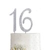 MAGJUCHE Silver 16" Crystal Cake Topper, Number 16 Rhinestones 16th Birthday Cake Topper, Boy or Girl Birthday or 16th Anniversary Party Decoration Supply