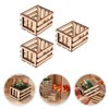 Toyvian 3PCS Miniature Dollhouse mini baskets miniature craft mini storage baskets Crate, Wooden Milk
