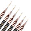 Etercycle Nail Art Liner Brushes, 6pcs Striping Nail Gel Polish Painting Brush Set, Thin Nail Art Dotting Drawing Pen (5/7/9/11/15/25mm)