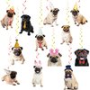 24 Pcs Pug Dog Hanging Decorations Pug Hanging Swirls Ceiling Swirls Pug Birthday Party Supplies for Pug Party Decorations