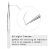EMEDA Eyelash Extension Tweezers 2 Pieces VETUS Straight Pointer and J Curved Tweezers for Eyelash Extensions Precision Lashing Tweezers Professional Tools for Isolation Classic Volume Lash Extensions