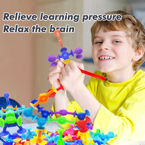 114pcs Suction Cup Toys Bath Toys for Kids Toddlers Family Game Preschool Learning Sensory Kindergarten Toys Montessori Classroom Toys Gift for Kids 3 4 5 6 7 8, Bathtub Window Toys for Autis