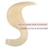 SURNEL Tape in Hair Extensions Human Hair Silky Soft Remy Tape in Hair Extensions Color #60 Platinum Blonde Tape in Hair 18 inch 20pcs 50g(#60-18)