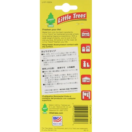 LITTLE TREES Car Air Freshener | Hanging Paper Tree for Home or Car | Caribbean Colada