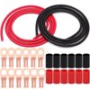 Taukealugs 6 AWG Gauge Wire UL1015 Battery Power Tinned Oxygen Free Copper OFC Welding Cable Boat Inverter Red Black Total 13.1FT and Lugs Terminal Connectors with Heat Shrink Tube
