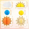Sun and Clouds Tissue Balls Sun Party Decorations Pom Pom Hanging Party Pieces 3D Clouds for Ceiling Paper Honeycomb Balls Ornaments Classroom Decor Props for Birthday Baby Shower